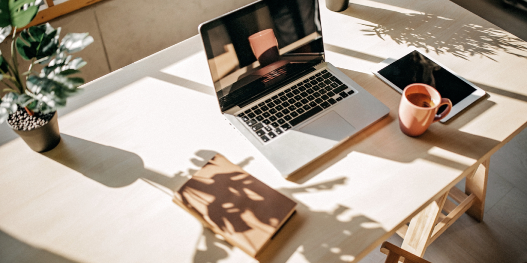 desk with brass